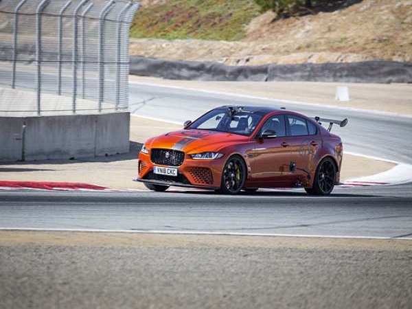 Supercar-rivalling XE SV Project 8 blitzes the Laguna Seca four-door lap record